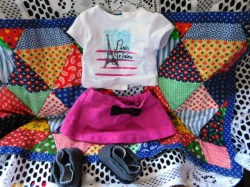 2015 AMERICAN GIRL DOLL GRACE ORIGINAL MEET OUTFIT, GREY BOOTS, NO DOLL